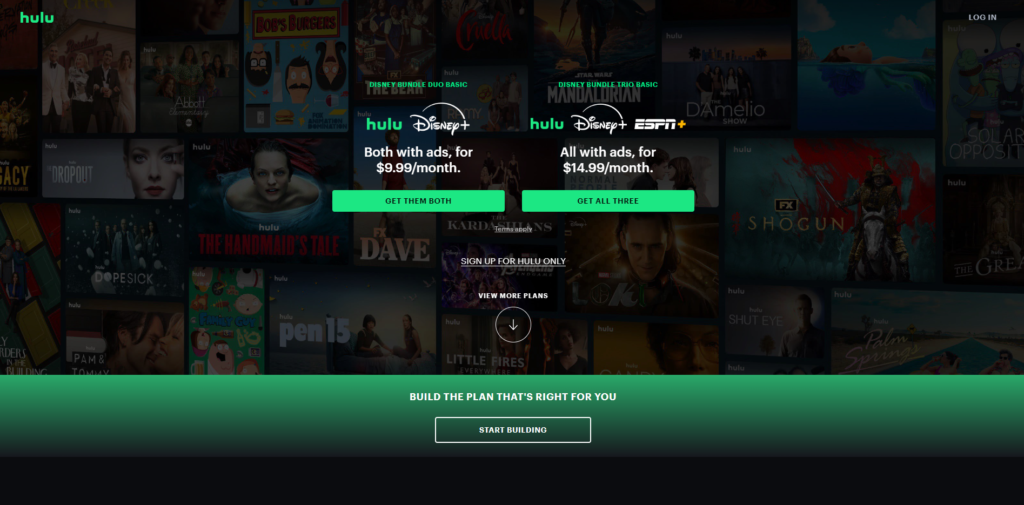 Movies and TV - Screenshot of hulu.com